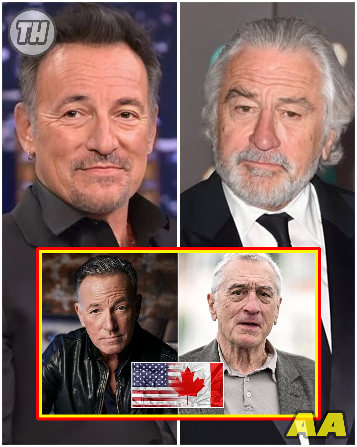 Legendary stars Bruce Springsteen and Robert De Niro have announced they will move to Canada due to unrest in the United States