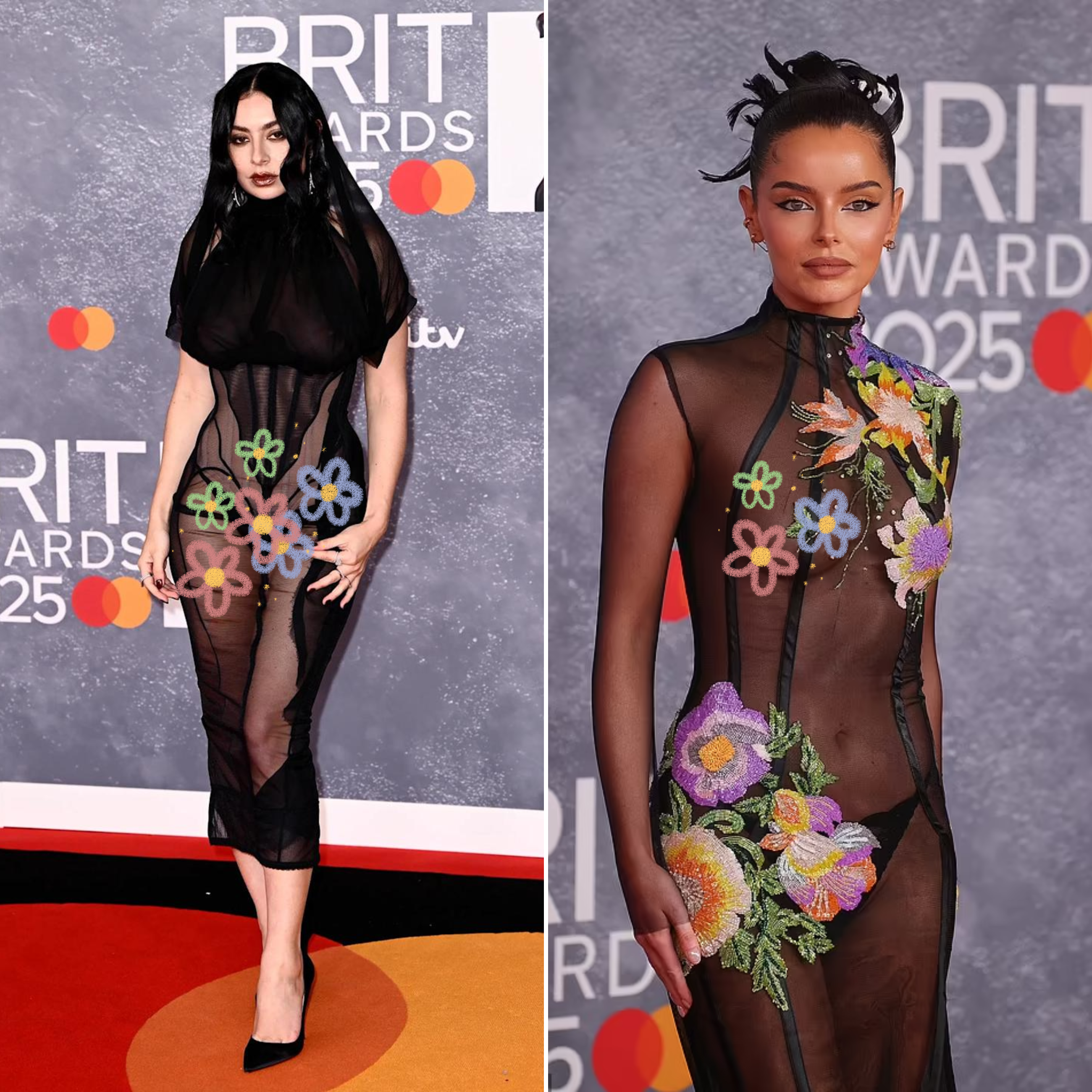 Charli XCX and Maura Higgins Stun in Sheer, Bold Dresses at the BRIT Awards — See Their Daring Styles